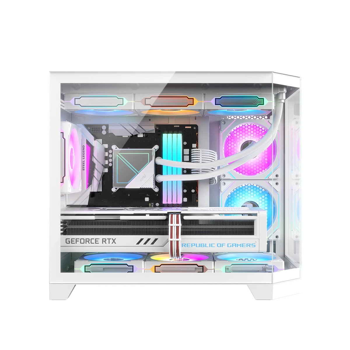 Ruix Fish Tank Dual Side Case PC Computadora Gaming Desktop PC Empty Case Micro ATX ITX USB3.0 SPCC PC Case