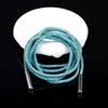 Laccio da 4 mm color blu lago con fibbia
