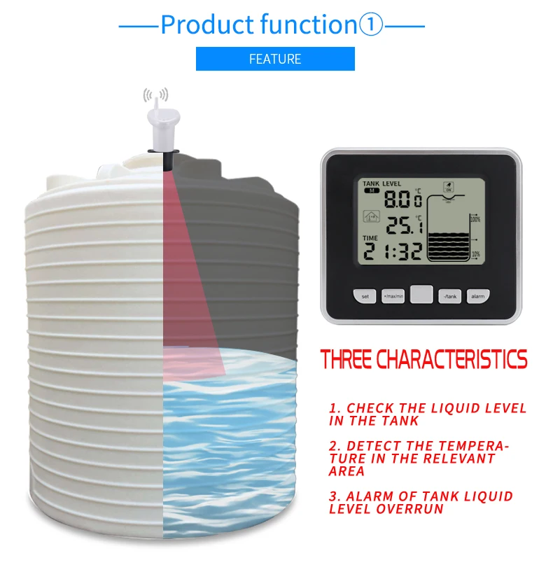 Tank Meter Ultrasonic High Quality Wireless Digital Water Level Gauge ...