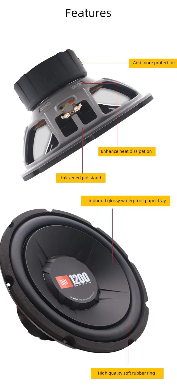 Hot Sale Subwoofers Car Audio Speaker 12 Inch 1200w Big Power Jbl Car