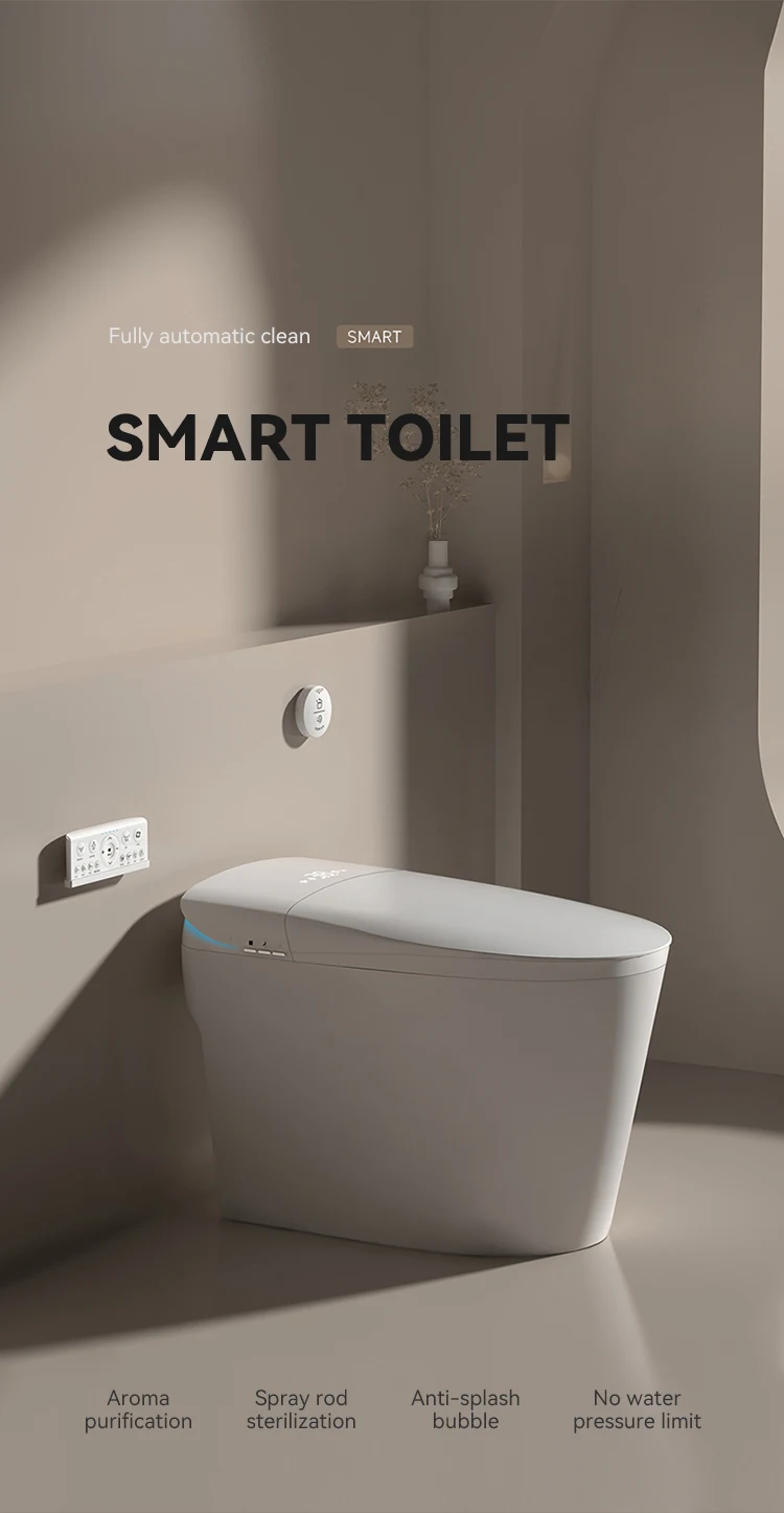 Modern Automatic Sanitary Ware Floor Mounted Auto Flush Electric Toilet ...