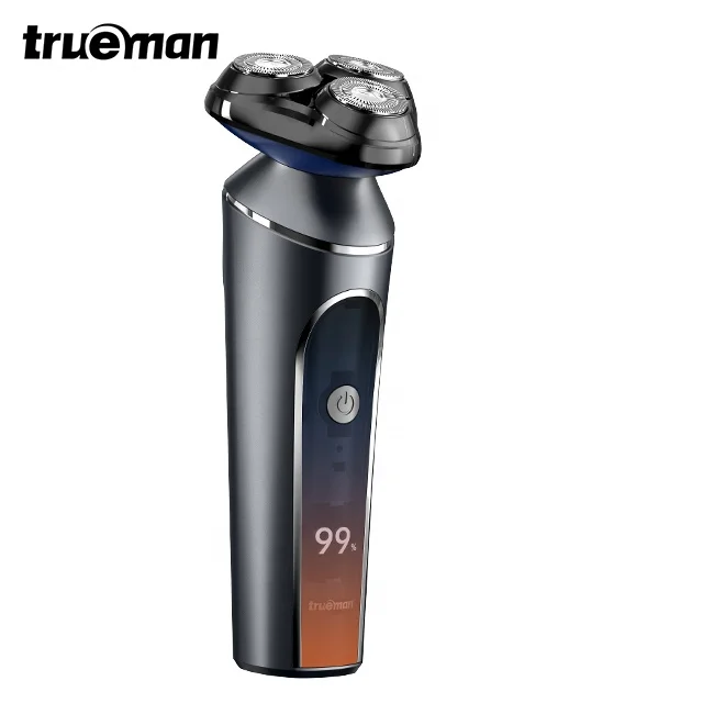 Trueman New Electric Shaver IPX7 Waterproof Dry Wet Shaver Floating 3 Blade LED Type-C Charging Beard Shaving For Men Low Noise