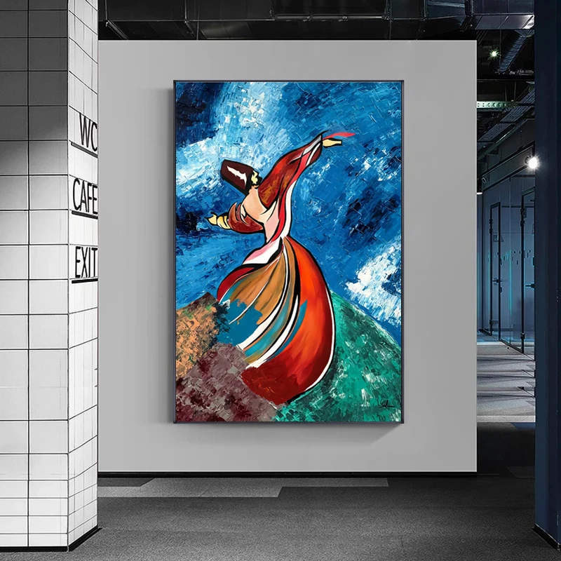 抽象画 人物画 キャンバス油彩 抽象的な踊る人物画 キャンバス油絵 キャンバス絵画 子供部屋 男の子