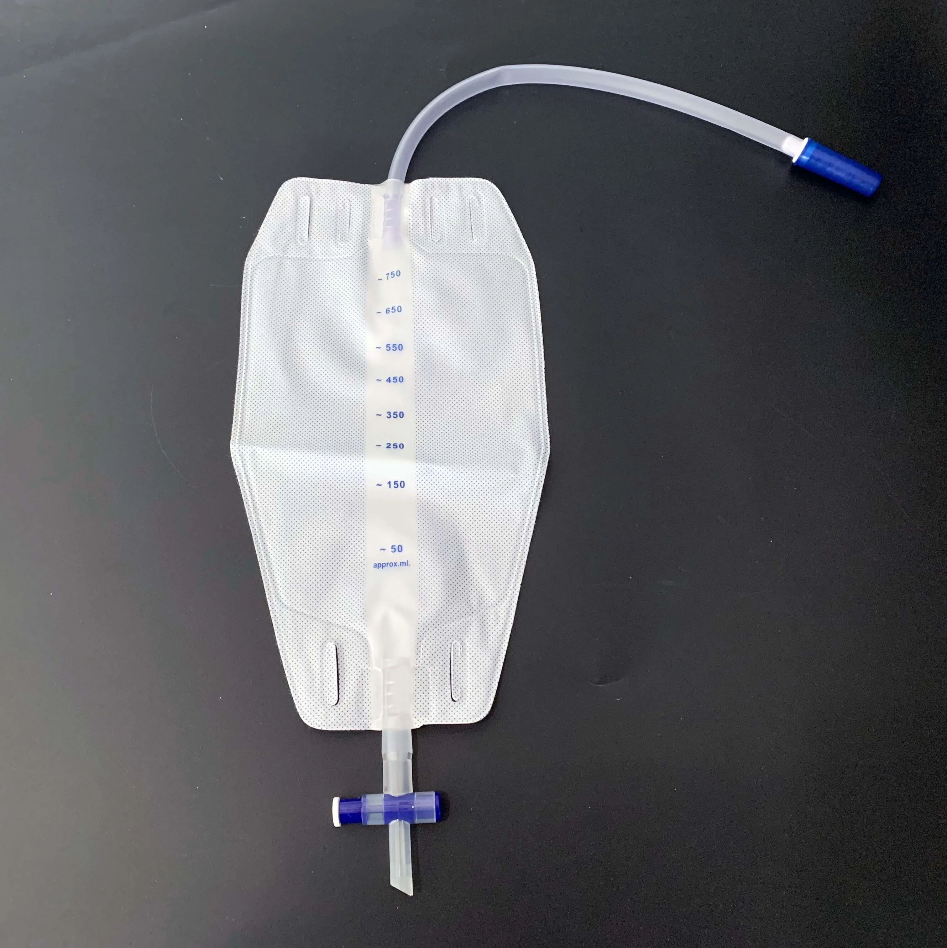 Disposable 750ML Urine Leg Bag With Cross(T-tap) Valve factory