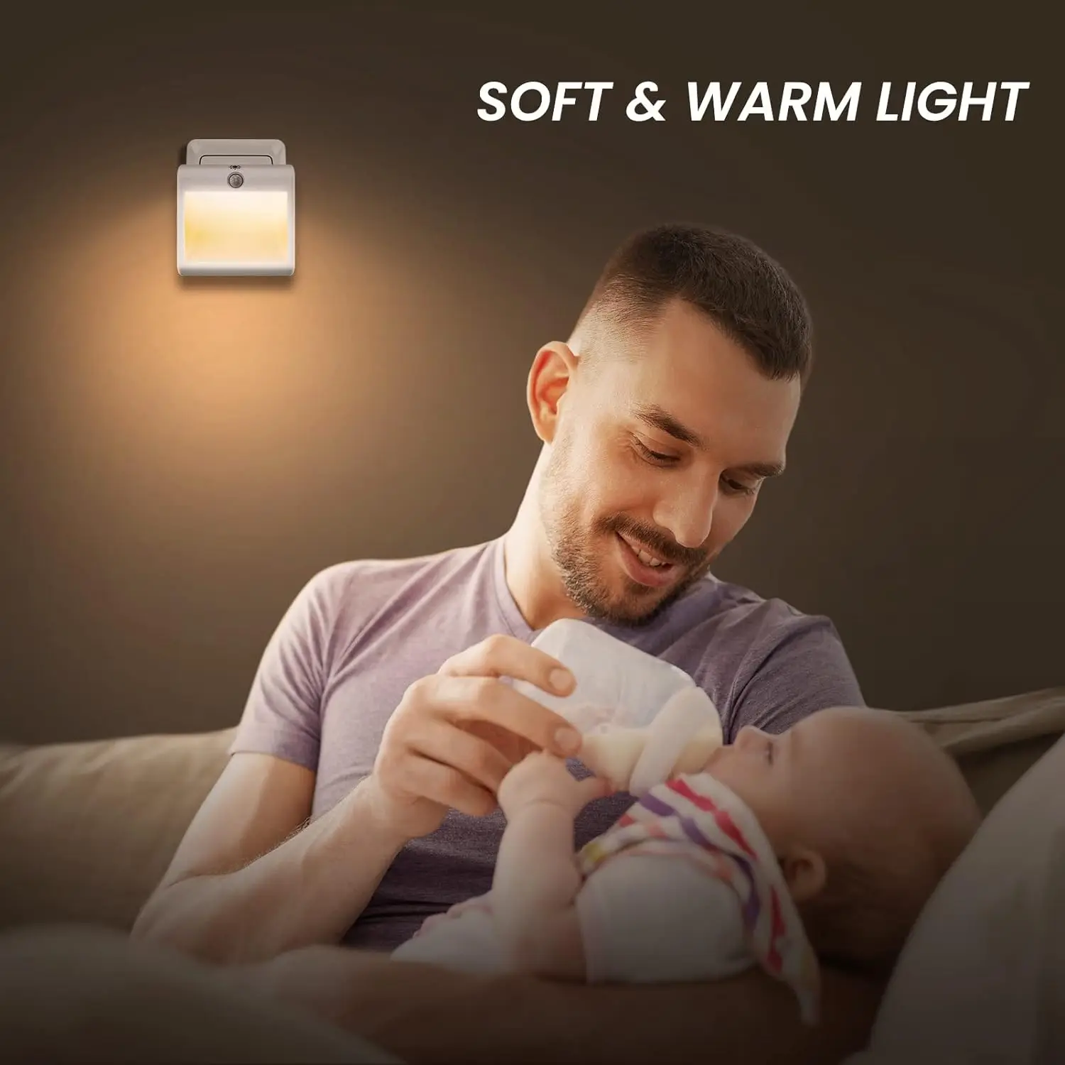 product living room bedroom adjustable brightness human sensing night light is white warm white switch plug in led night light-39