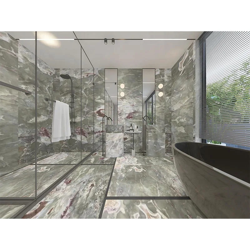 Płyta do ścian tła z naturalnego kamienia – luksusowy marmur i onyks w odcieniach szmaragdowo-zielonego jadeitu, wielobarwny onyks w odcieniach zieleni, wysokiej jakości ciemnozielony onyks marmurowy