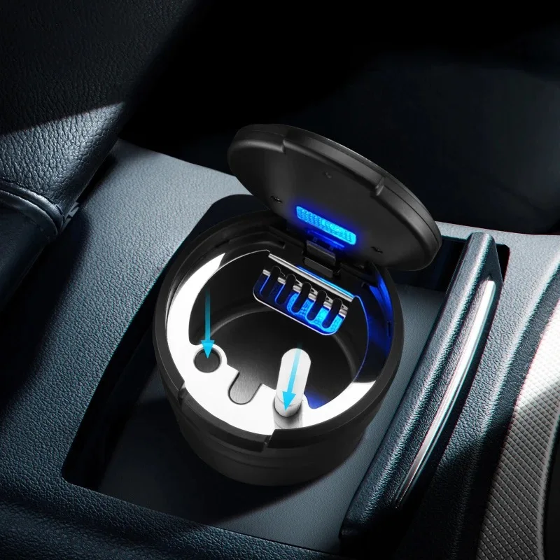 Car Ashtray Plastic Household Ashtray Led Light Oem Logo For Tobacco