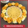 orange-yellow series-rose flower coaster material kit