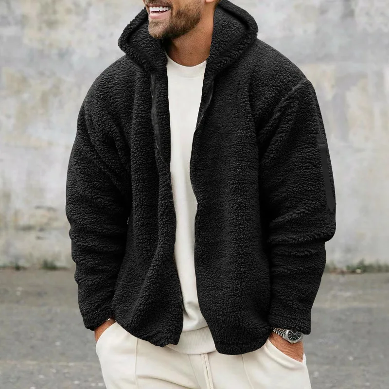 Mens Fleece Coat Winter Autumn Warm Long Sleeve Jacket