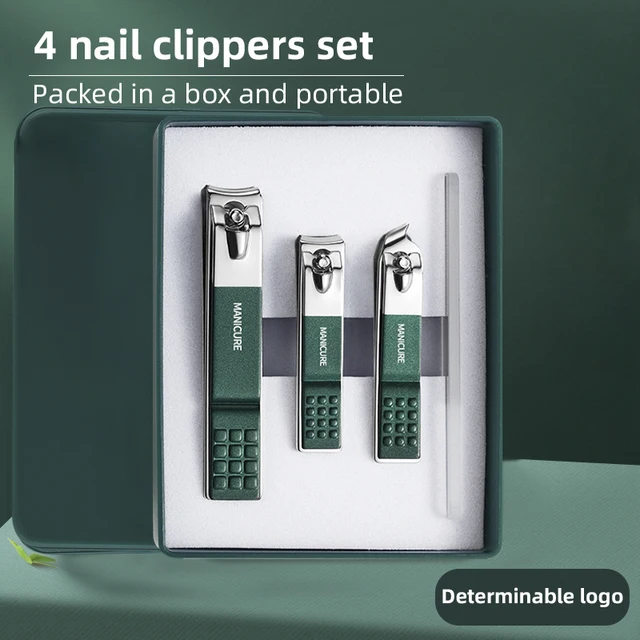 New product 4-piece spatter-proof nail care Nail clippers set nail tools manicure set gift for travel