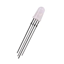 Hinchytek  5mm Tri Color Through Hole Lamp Led Customize Foot Length and Lens 4 Bin RGB Color Diode Led