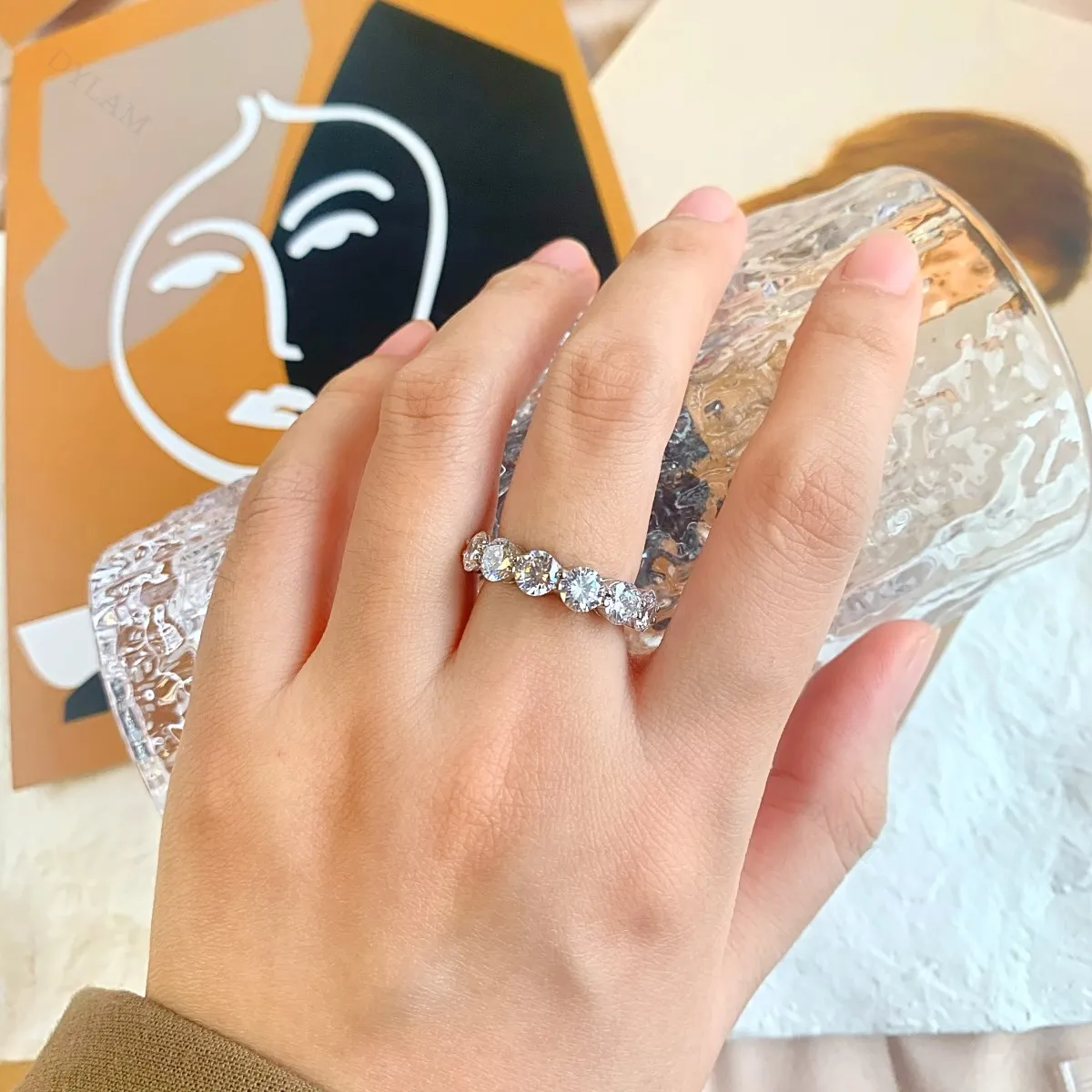 KAKODIY Classic Design Jewelry for Women Rhodium Plated 925 Sterling Silver Eternity Band 5A Cubic Zirconia Wedding Promise Ring detail 2