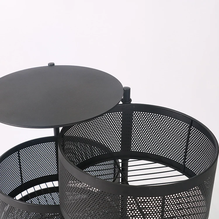 Кухонная полка из углеродистой стали, передвижная круглая кухонная тележка, корзина для хранения овощей и фруктов