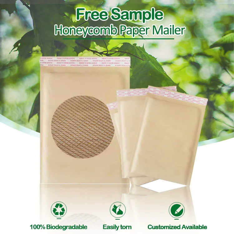 Biodegradable Honeycomb Padded Kraft Paper Envelope Mailer Shockproof ...