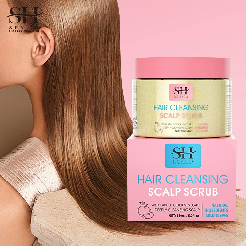Scalp Scrub Cream Private Label Sea Salt Deep Cleansing Anti Itch Remove Dandruff Hair Growth Scrub Shampoo