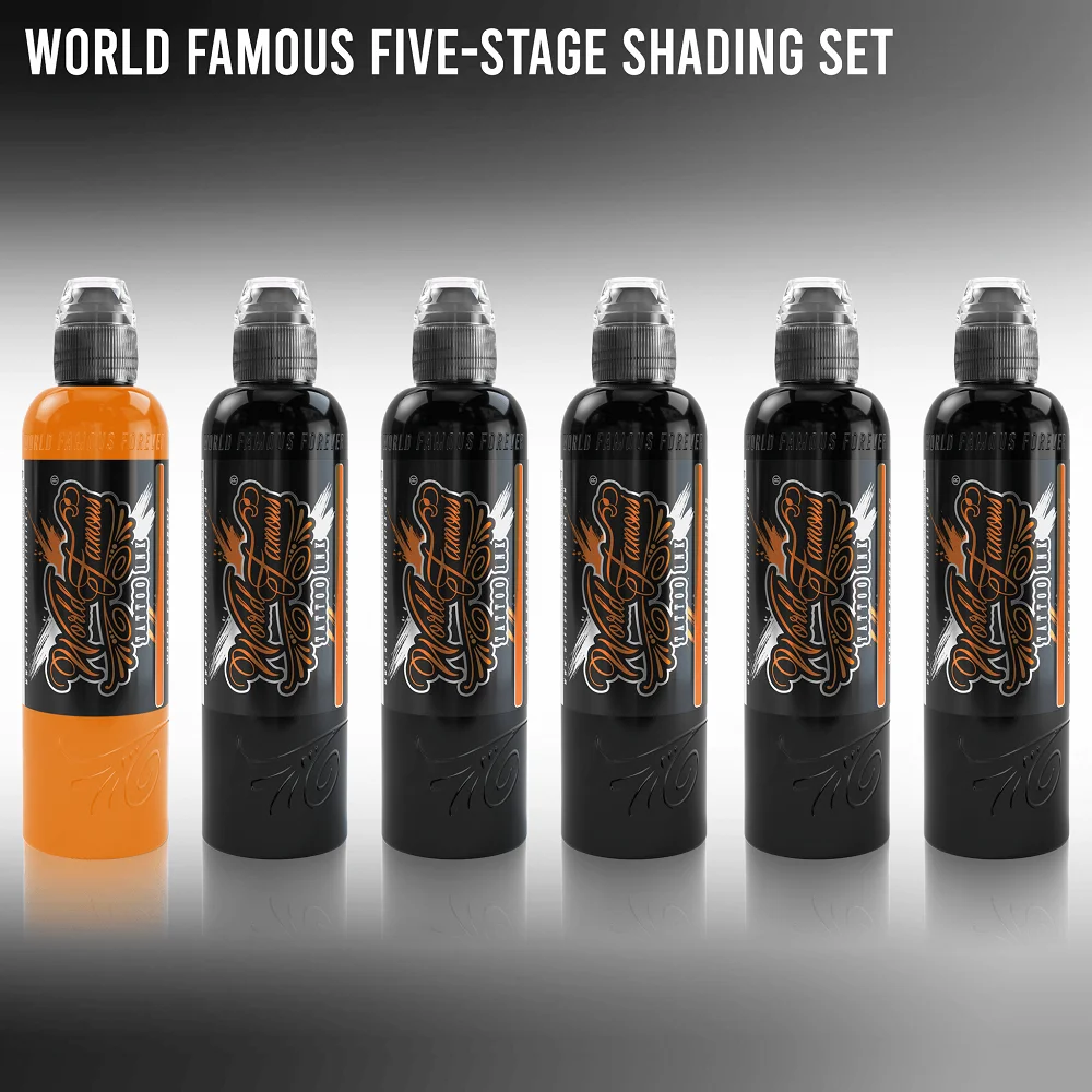 4 OZ World Famous Tattoo Ink Set Five Stage Shading Set Supply - Buy 4 OZ World  Famous Tattoo Ink Set Five Stage Shading Set Supply Product on