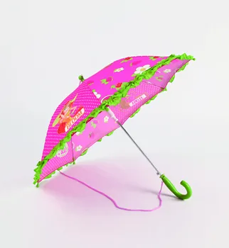 Children light weight waterproof umbrella POP PIXIE umbrella with colored lace windproof cheap umbrella