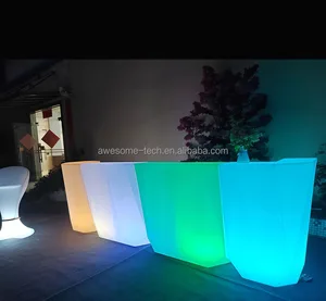New Design Outdoor Party Led Glow Remote Control Table Glacier Pattern Bar Counter with Rechargeable Battery