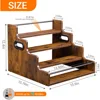 Brown four-tiered tiered shelf