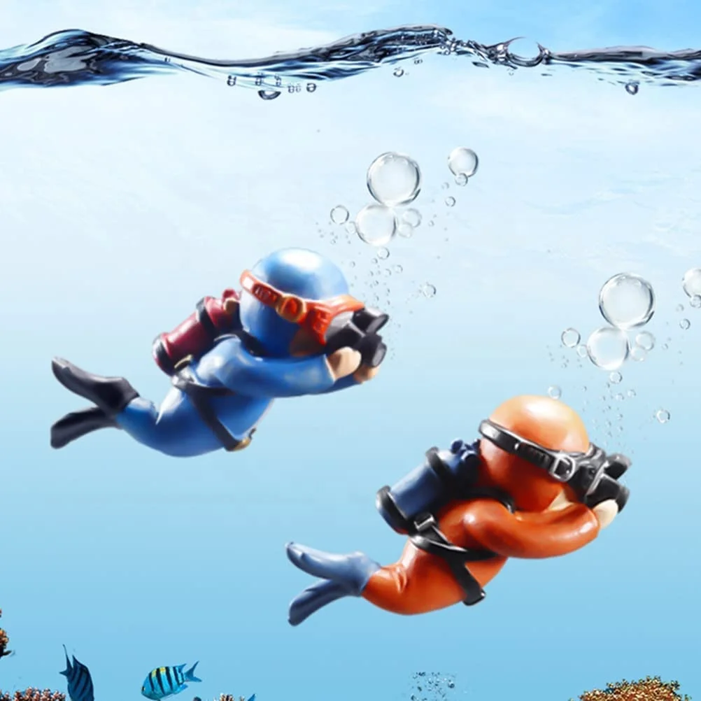 fish tank accessories diver PRETYZOOM 2sets Floating Aquarium Ornament Realistic Underwater Decoration for Tanks Creates Lively Atmosphere Safe for for Home Office Aquariums : Pet Supplies Aqua Cultures Gassy Diver Aquarium Bubbling Ornament creates a whimsical presentation in tanks of any size and is sure to be a conversation piece with its unique Eyech Live-Action Aquarium Ornament –