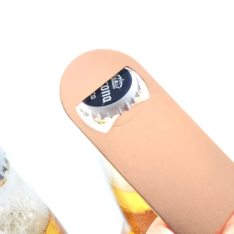 Factory Customized Simple and Practical Bottle Opener Rose Gold Fruit Wine Cola Beer Metal Bottle Opener