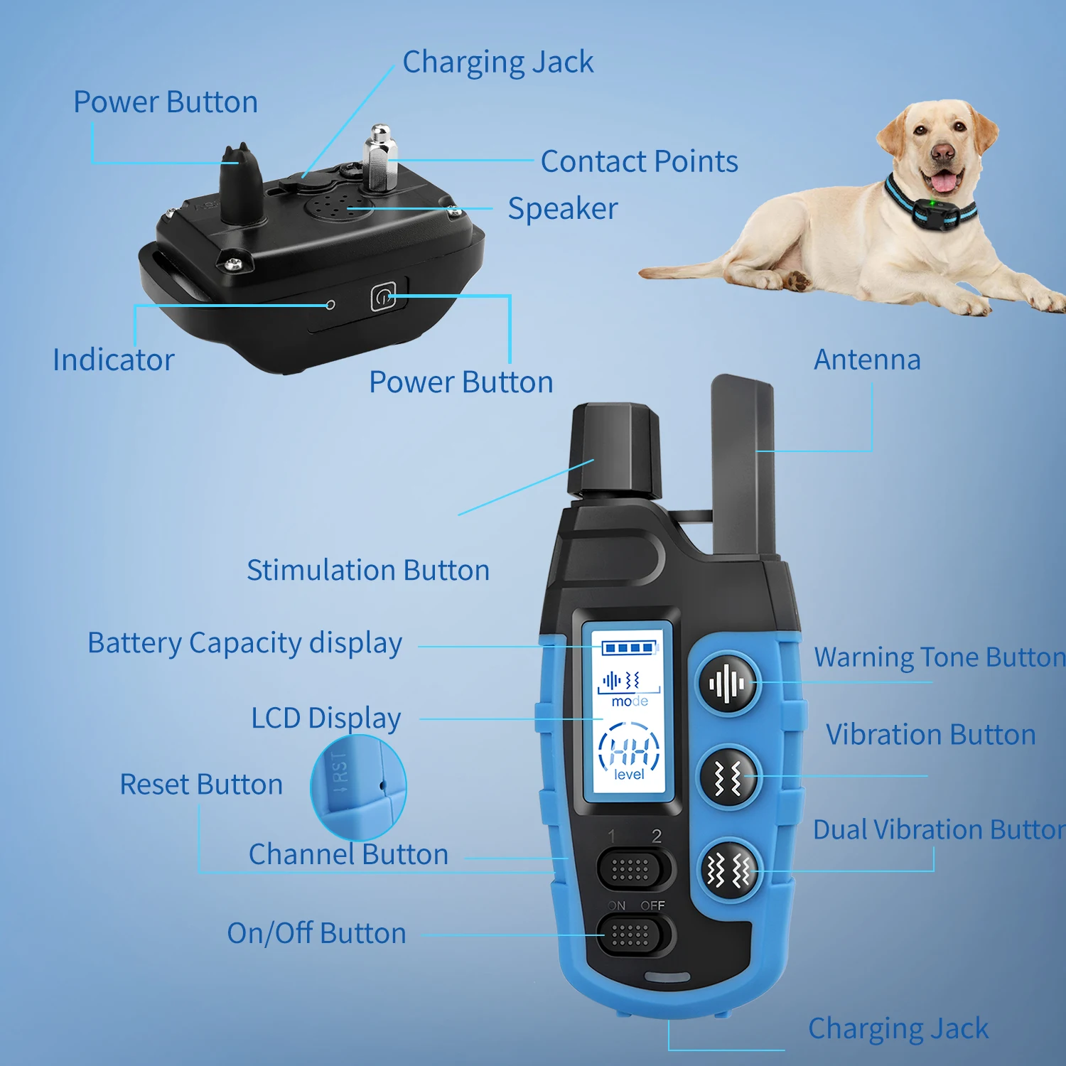 No Shock Dog Training Collar 1980ft With Remote Strong Vibration Buy