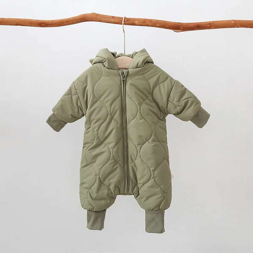 Оптовая продажа; Унисекс; Длинный рукав; С капюшоном; 3 -12 м; Зимние детские комбинезоны для новорожденных