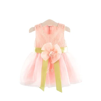 2022 hot sale pink kids summer dress flower children's gir boutique clothing dresses