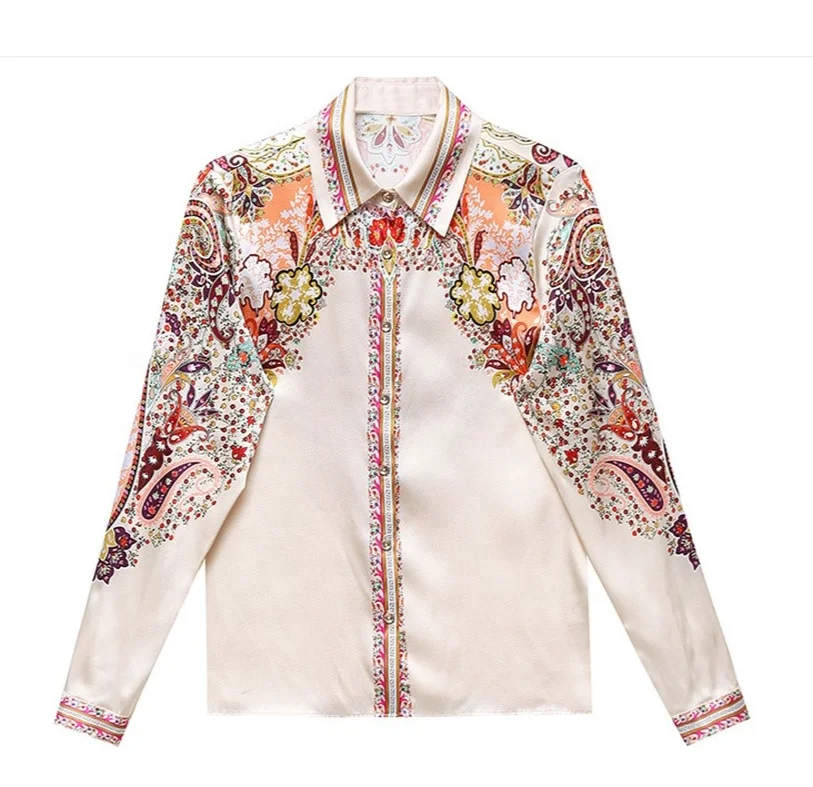 Shop Our Collection of Fashion Flower Print Chiffon Shirts - Main Image