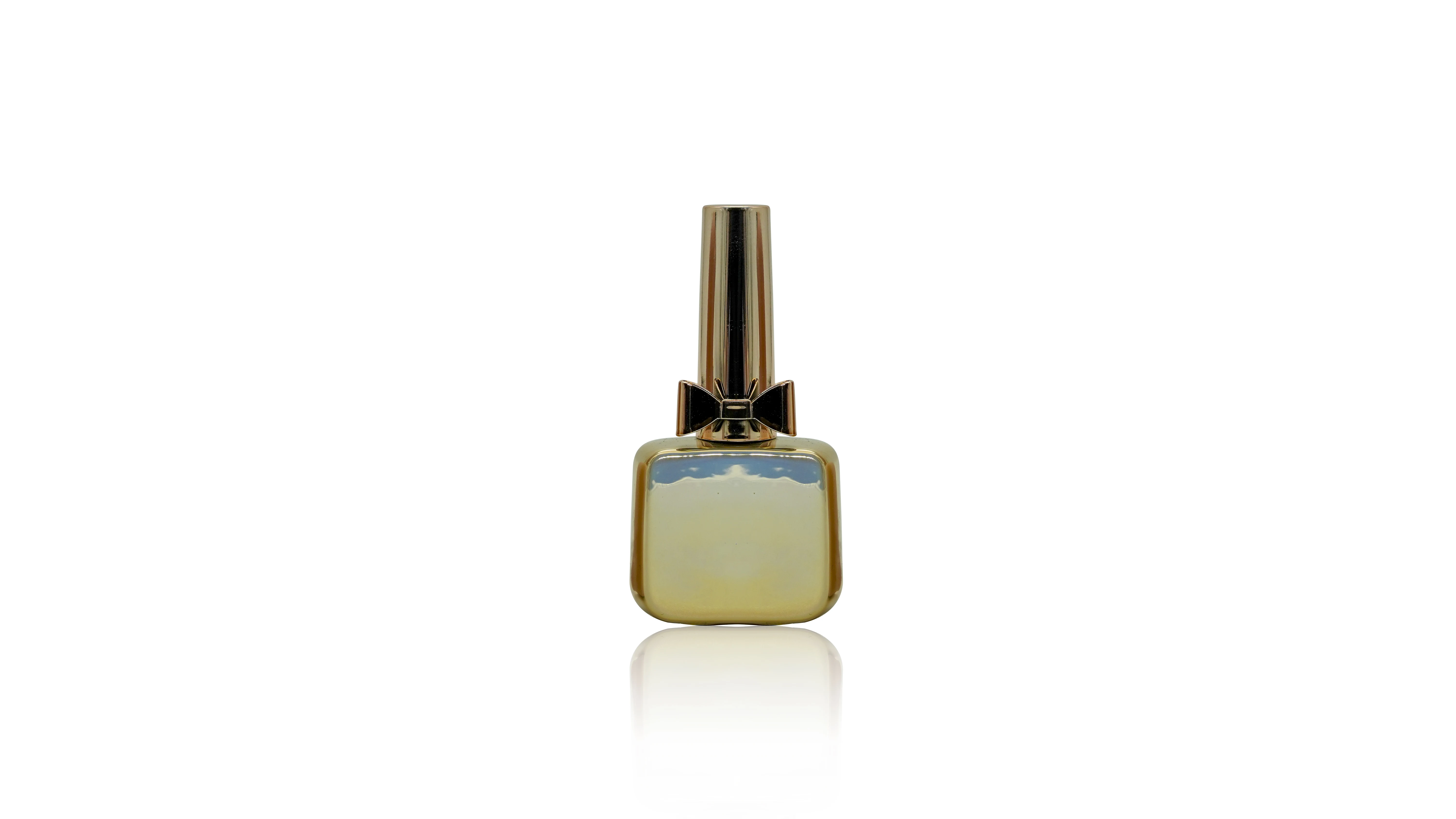 Empty Square Glass Gel Nail Polish Bottle With Bow Cap And Brush