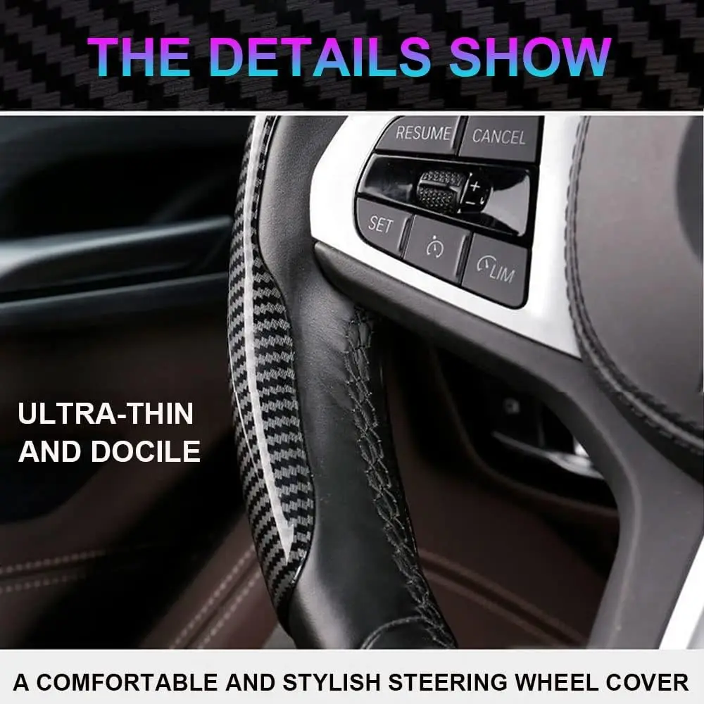 Factory Customized Universal New Carbon Fiber Steering Wheel Cover For