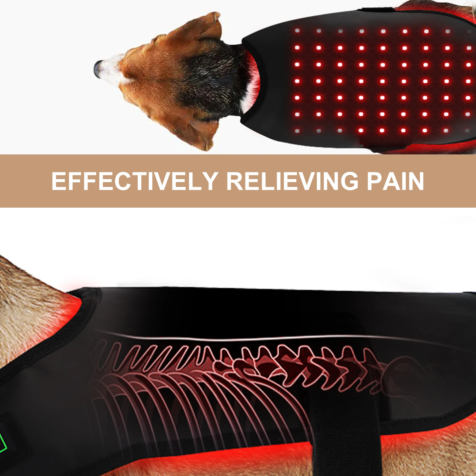 New Led Red Infrared Light Dog Clothes Animal Therapy Wrap Belt Red