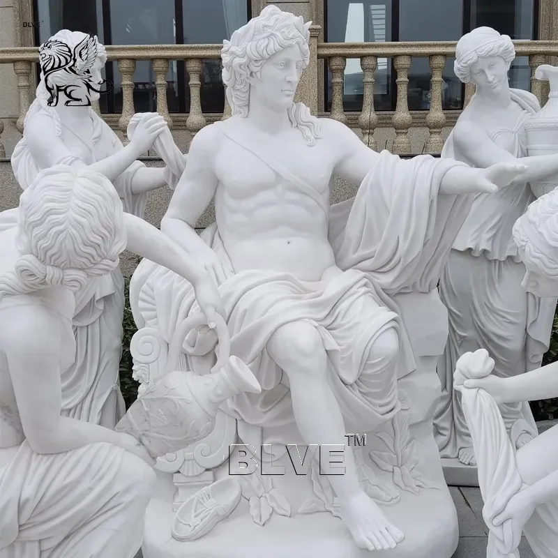 Blve Garden Greek God Figure Marble Apollo Statues Stone Carvings And