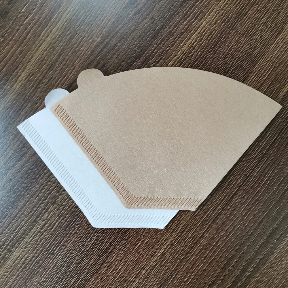 Coffee Filter Paper Fan Shaped Drip Filters Unbleached And White For Americano Coffee Machine