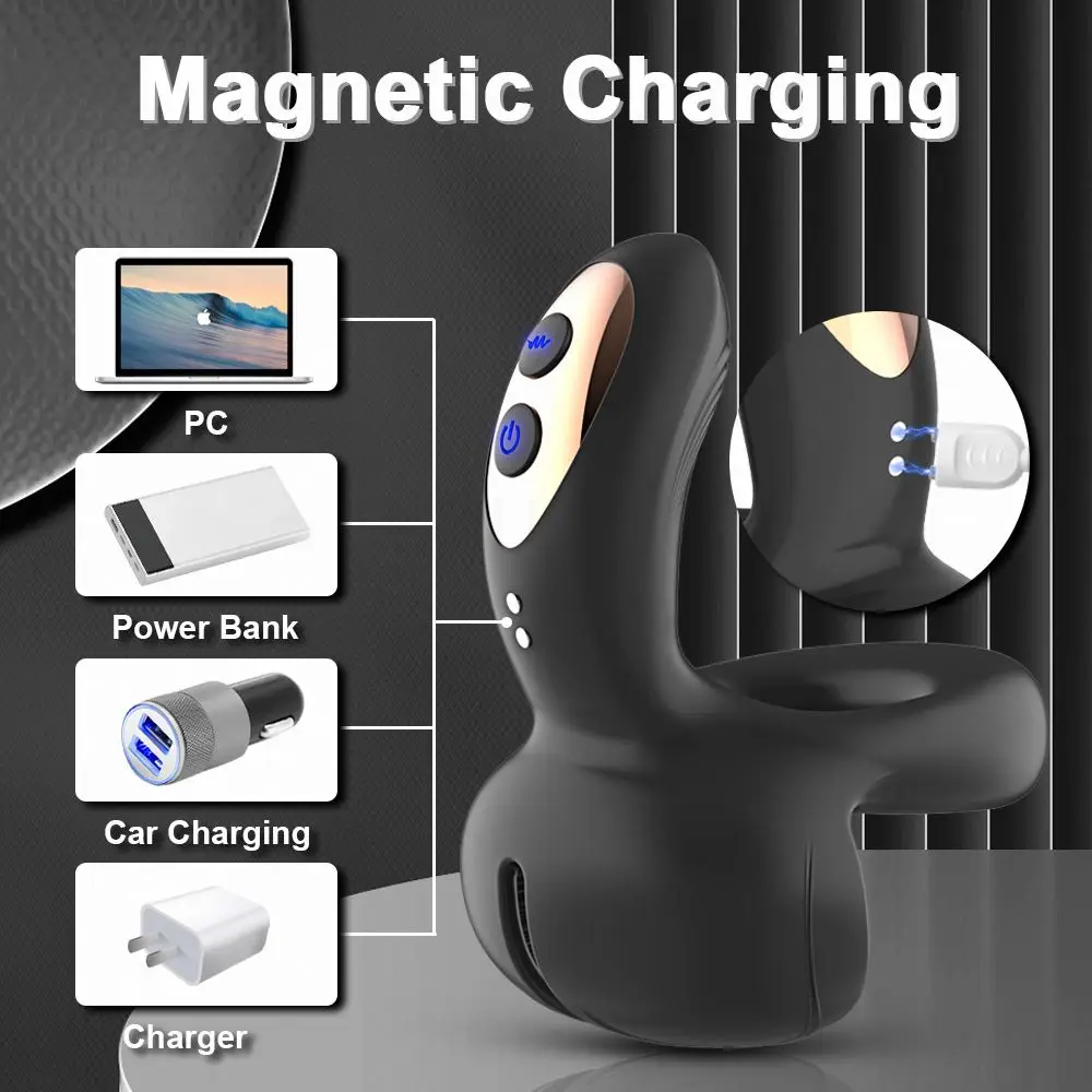 Free Custom Box Cock Ring Vibrator for Men, Delay Ejaculation Sex Toy Without Brand Name