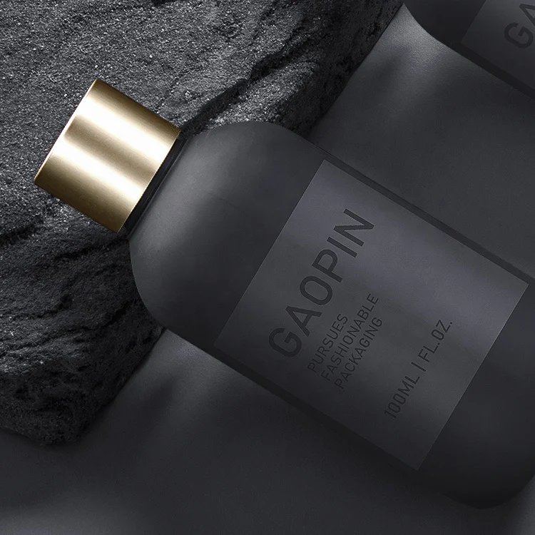 Plastic Matte Black 30ml 60ml 100ml HDPE  Bottle and Skin Care Packaging