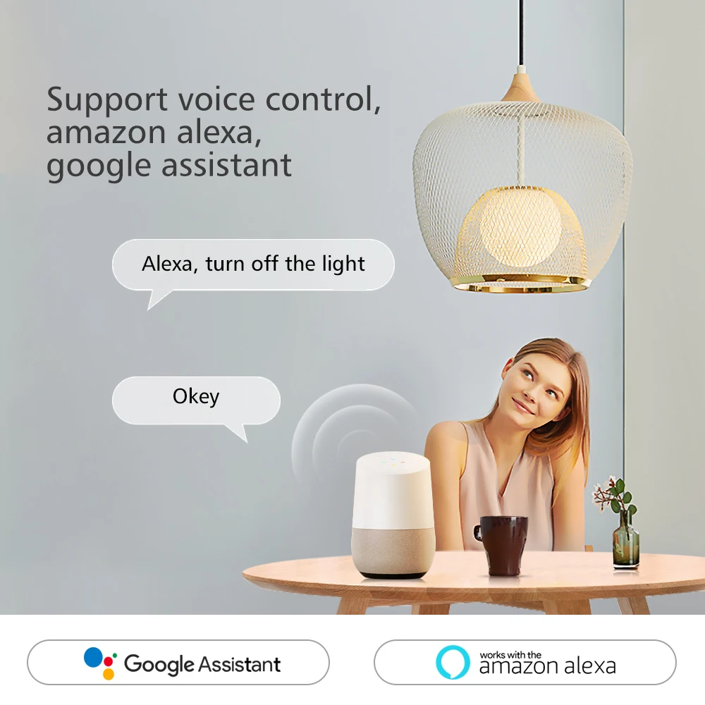 Smart Wifi Switch Relay, eMylo Wireless Remote Control WiFi Light Switch  90-250V One Channel Voice Control Outlet Timer Work with Alexa Google