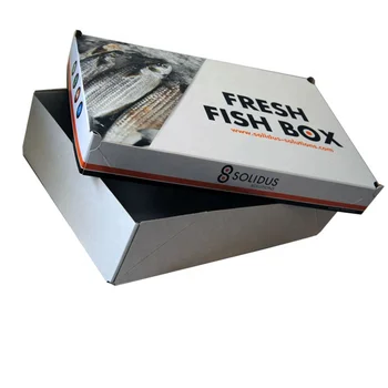 Frozen wax coating seafood folding paper shrimp box wholesale carton box for seafood packaging