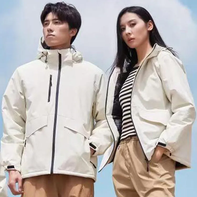Custom Logo Waterproof Windbreaker Zipper Jacket Men's Polyester Breathable Fabric Outdoor Jacket Wi