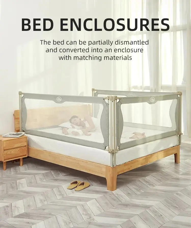 Custom Safety 3 In 1 Baby Bed Fence Bedside Baby Nest Modern Folding