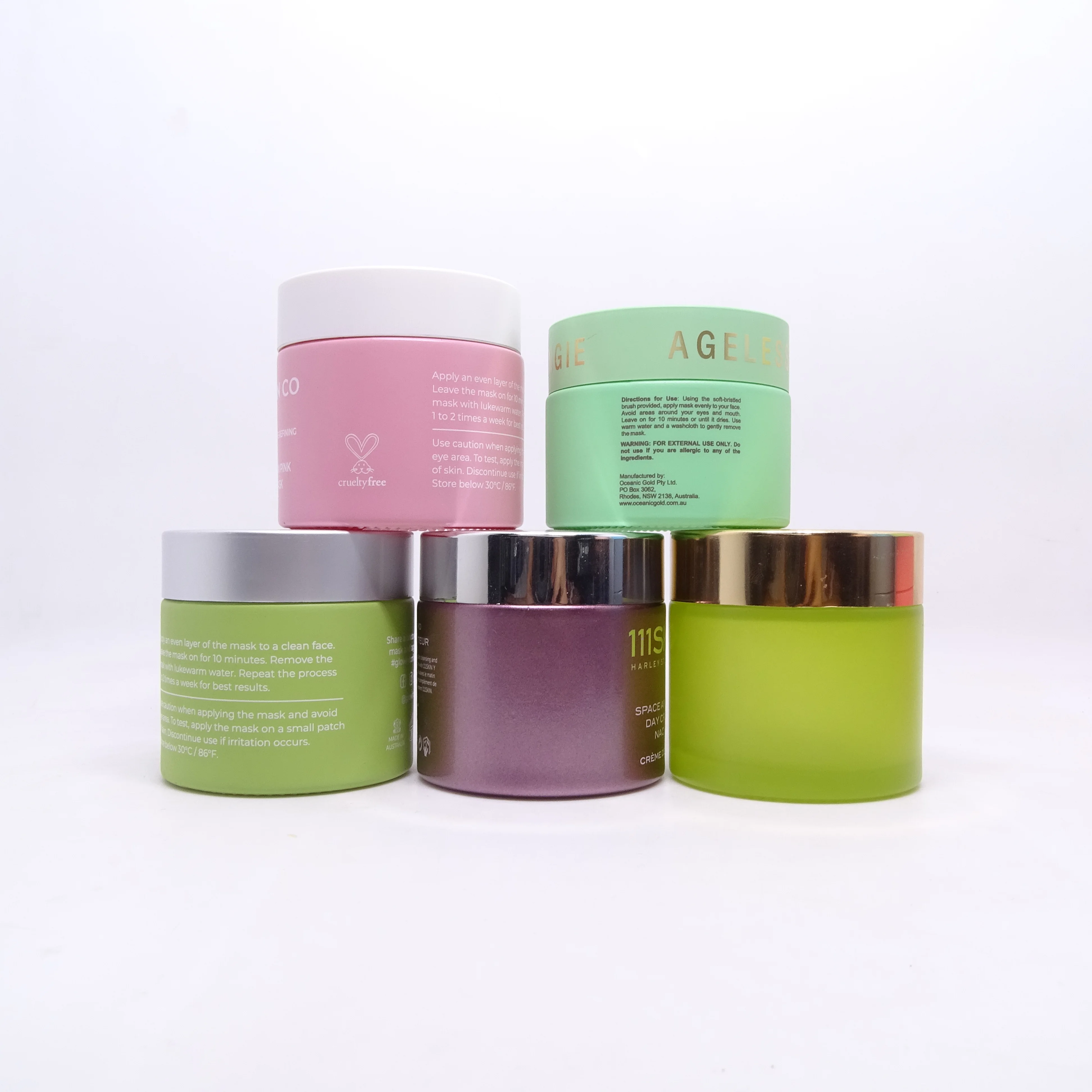 High Quality 30ml 50ml 100ml Custom Coloured Frosted Cosmetic Glass Jar for Skincare Cream