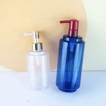 300ml 250ml Custom PET Plastic Blue for Frosted Lotion Skincare Shampoo Face Mask Packaging Pump Sprayer Bottle