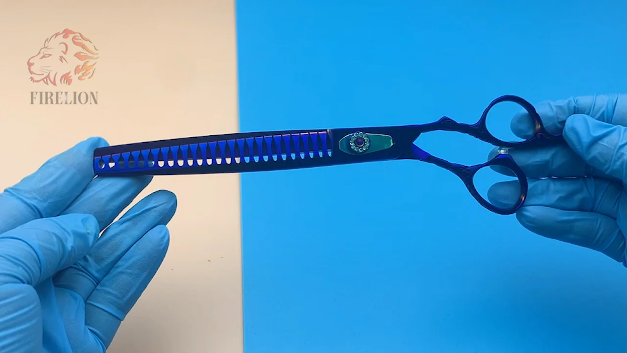 Firelion 8.0 Inch Vg10 Stainless Steel Pet Shark Thinning Shears Dog
