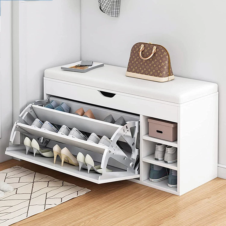 High Quality Double Row Display Shoe Bench Multifunctional Shoe Rack Cupboard Storage Cabinet