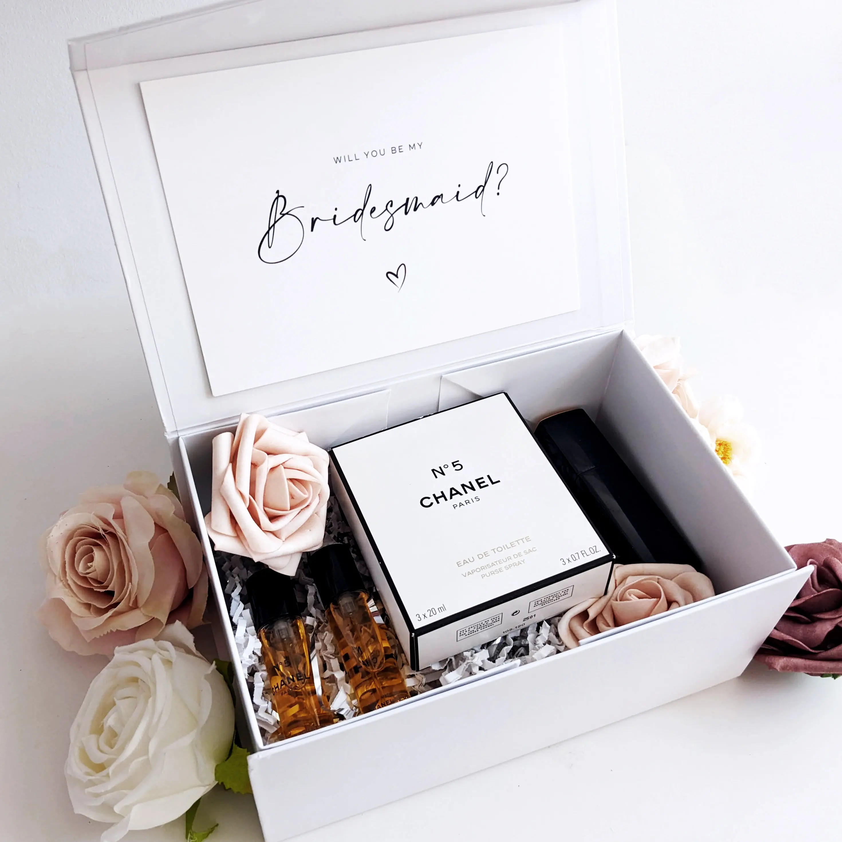 LABON Paper Cardboard Personalized Bridesmaids Custom Empty Proposal Gift Boxes With Ribbon