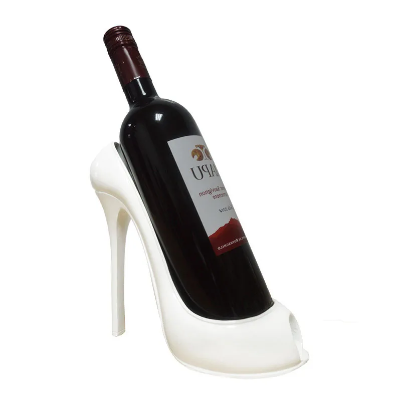 2023 New Product Resin Single Stylish Wine Rack 5 Colors Sexy Miss Tabletop Decorative High Heel Shoe Wine Bottle Holder