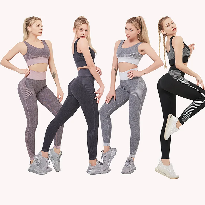 AL Yoga Set Large Yoga Fitness Suit Two Piece One Piece Confortable  Respirant Cup Suit Sports Bra Yoga Pants Women Clothing 