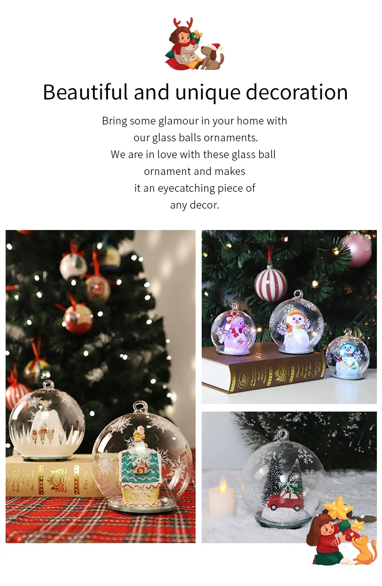 Customized Decoration K9 Engraved 3d Laser Led Glass Ball For Merry Christmas Gifts details