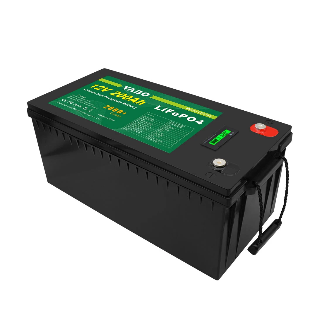 YABO Customize LiFePO4 BMS Lifepo4 Battery Pack 12V 48V 24V 120Ah 150Ah 170Ah 200Ah 300Ah 460Ah LiFePO4 Lithium Ion Battery 12V