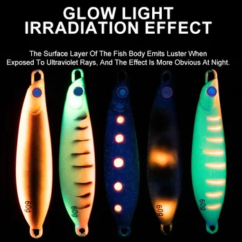 Sea Fishing Small Iron Plate S Biomimetic Snake Shaped Iron Plate Sea Bass Cod Night Light Boat Fishing Iron Plate Bait – Lure – view 5